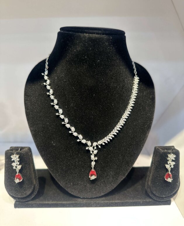 Delicate and Lightweight American Diamond Neck Piece